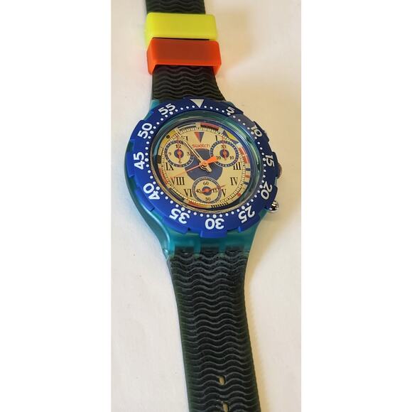 Swatch watch BIG BLUE SBN101 1994 Aquachrono New Old stock - Picture 5 of 10